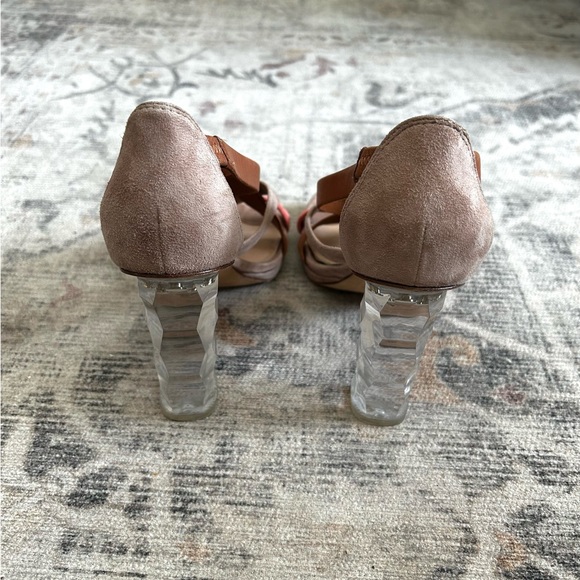 Diane Von Furstenberg Ibiza Crystal Cut Clear Strappy Sandal Heels | Size 8 - Picture 5 of 6